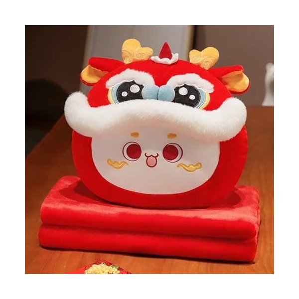 Kawaii Lion Dragon Coussin Couverture en Peluche Animal Jouets Doux et Amusant Décoration Cadeaux Enfants Anniversaire Cadeau
