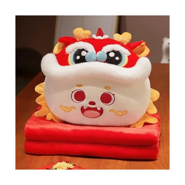 Kawaii Lion Dragon Coussin Couverture en Peluche Animal Jouets Doux et Amusant Décoration Cadeaux Enfants Anniversaire Cadeau