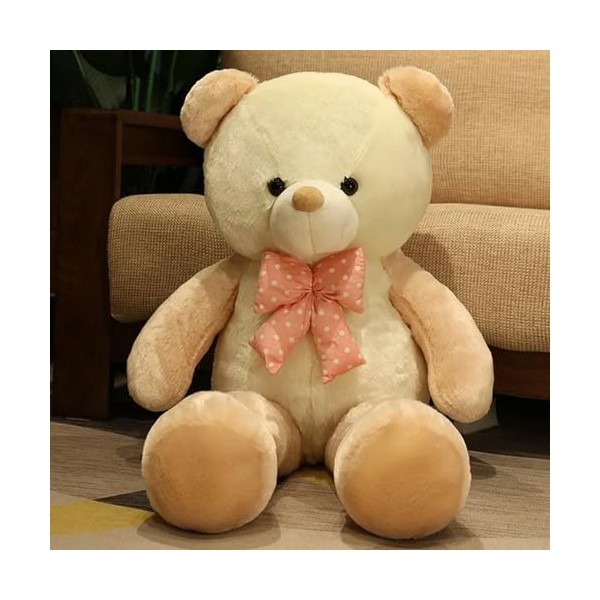 LfrAnk Ours en Peluche Mignon Noeud Jouet en Peluche Gros Ours Oreiller poupée Fille Cadeau d’Anniversaire Saint Valentin 80c