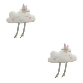 ABOOFAN 2 Pièces Oreiller en Peluche Poupées Sourire Nuage Oreiller en Peluche Jouet Bébé Coussin Canapé