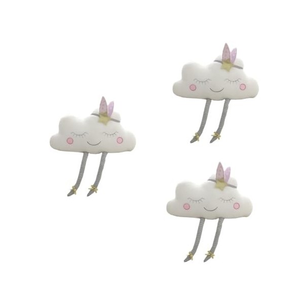 ABOOFAN 2 Pièces Oreiller en Peluche Poupées Sourire Nuage Oreiller en Peluche Jouet Bébé Coussin Canapé