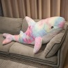 EacTEL Poupée requin arc-en-ciel en peluche animal en peluche câlin enfants anniversaire cadeaux de Noël 100 cm 2