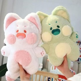 EacTEL Kawaii Dessin animé Chat Peluche Jouet Chat en Peluche poupée Animal Oreiller Anniversaire Cadeau d’Halloween pour Enf