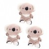 Toyvian 3 Pièces Koala Peluche Animal Poupée Koala De Dessin Animé Jouets en Peluche Yorkie Poupée Koala en Peluche Lapin Bla