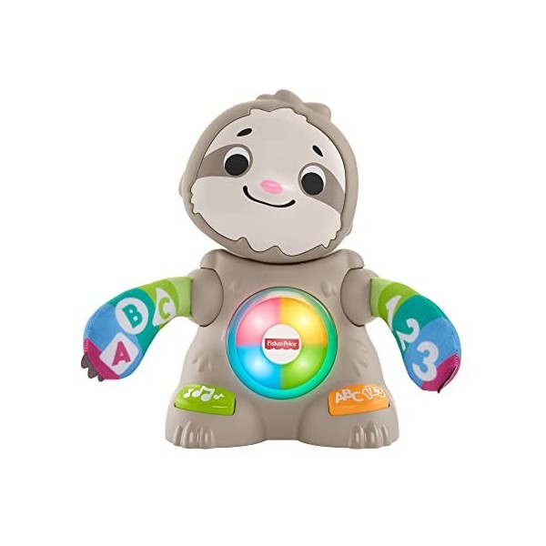 Fisher-Price Linkimals Matthieu le Paresseux, jouet bébé interactif dapprentissage, sons et lumières, version française, 9 m