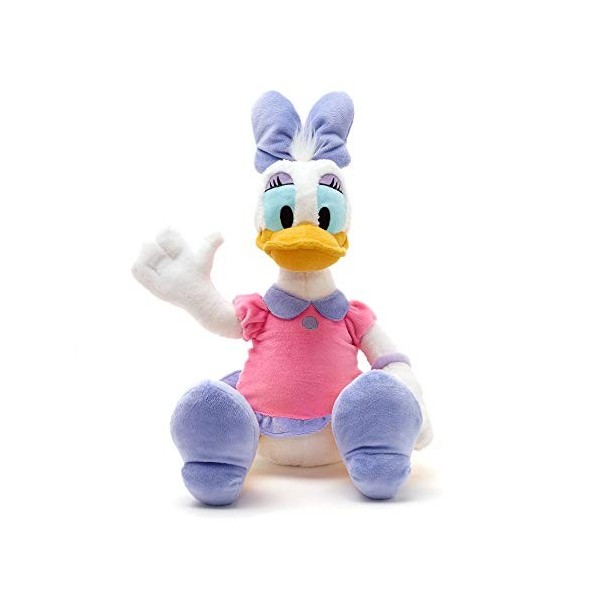 Disney Store Officielle Peluche Daisy Duck de Taille Moyenne, 45 cm, Personnage emblématique de en Robe Rose et Violette avec