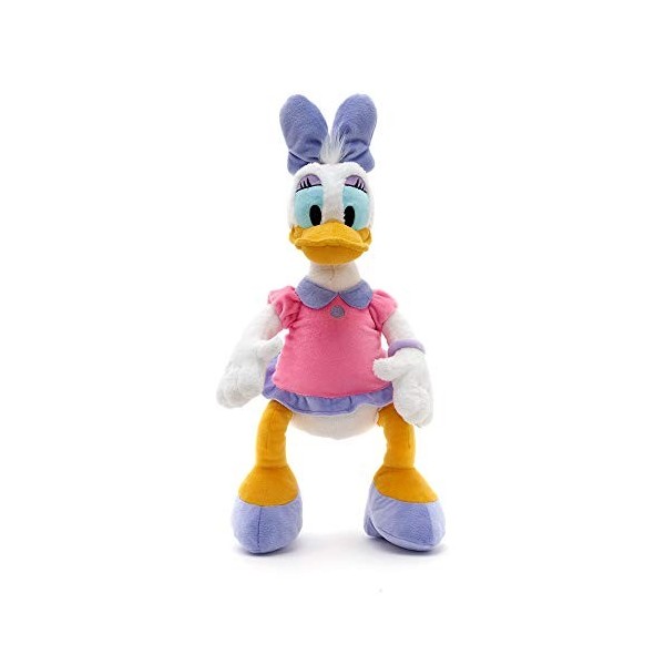 Disney Store Officielle Peluche Daisy Duck de Taille Moyenne, 45 cm, Personnage emblématique de en Robe Rose et Violette avec