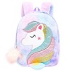 HICCUPfish CBOALOGR Petit sac à dos mignon en peluche licorne pour filles de 3 à 6 ans, Sourcils colorés, Medium, Mini sac de