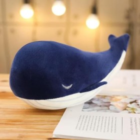 EacTEL Baleine Bleue en Peluche Animal Dessin Animé Océan Animal en Peluche Jouet Coussin Mignon Dauphin Poupée Cadeau D’Anni
