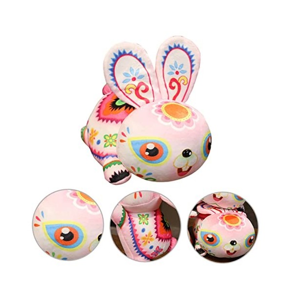 Toyvian 2 Pièces Mascotte De Lannée du Lapin Jouets danimaux Jouets Animaux Jouet pour Animaux Jouet Lapin Année du Lapin A