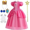 BanKids Princesse pêche fille anniversaire Halloween Noël cosplay porter couronne baguette gants boucles doreilles 4-5 ans 1