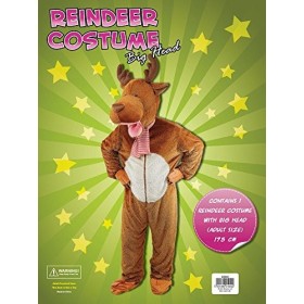 Bristol Novelty AC942&nbsp;Déguisement de Renne/élan à Grosse tête, Multicoloured, 44-inch Chest Size