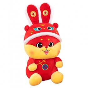 ibasenice 2 Pièces Peluche Lapin Oreillers en Peluche Animaux Poupée Porte-Bonheur Figurine De Lion De Danse Sac dargent Déc