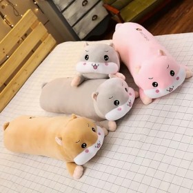 PaMut Oreiller en Peluche Hamster Doux Peluche Mignon Animal Coussin poupée Cadeau d’Anniversaire Enfants Cadeau de Noël 80cm