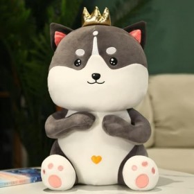 SaruEL Chien Mignon avec Couronne poupée canapé Coussin Animal Oreiller Enfants Anniversaire Cadeau de Noël Mignon Dessin ani