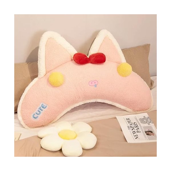 SaruEL Oreiller en Peluche Animal Doux Peluche Chat Lapin Cochon Lune en Forme de Coussin Oreiller Fille Enfant Sommeil Jouet