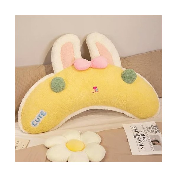 SaruEL Oreiller en Peluche Animal Doux Peluche Chat Lapin Cochon Lune en Forme de Coussin Oreiller Fille Enfant Sommeil Jouet