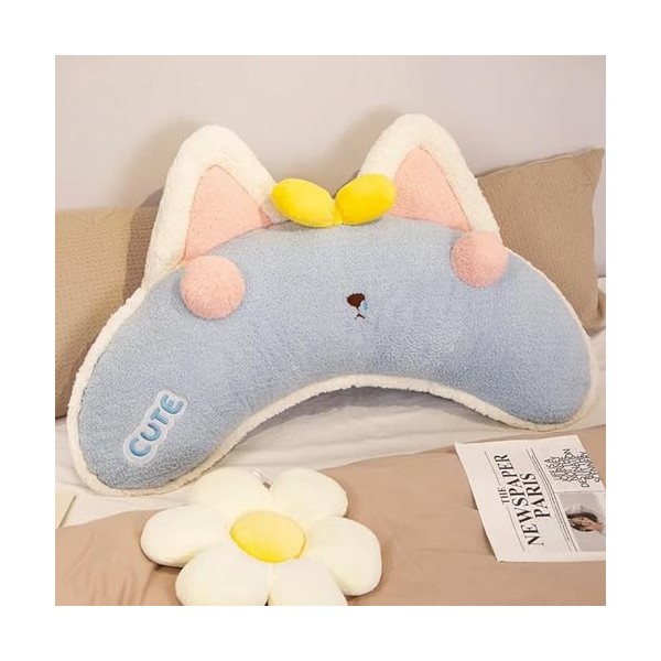 SaruEL Oreiller en Peluche Animal Doux Peluche Chat Lapin Cochon Lune en Forme de Coussin Oreiller Fille Enfant Sommeil Jouet