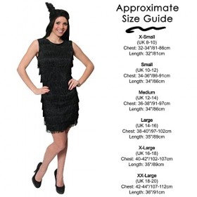 0207VP7FT26 ILoveFancyDress Déguisement garçonne des années 20 pour Femme Robe à Franges avec Bandeau à Plumes et Paillettes 