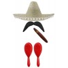 Ensemble daccessoires de déguisement mexicain avec sombrero + maracas + goupillon. Parfait pour les déguisements mexicains S