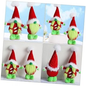 Totority 3 Pcs Vert Poupée sans Visage Ornements darbre De Noël Jouet GNOME en Peluche De Noël en Peluche Père Noël Décorati