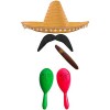 Ensemble daccessoires de déguisement mexicain avec sombrero + maracas + goupillon. Parfait pour les déguisements mexicains S