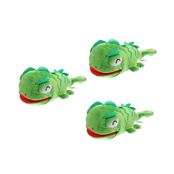 Toyvian 3 Pièces Marionnette Lézard Jouets Déveil Jouets pour Enfants Figurine Articulée Jouets pour Bébés Rampants Marionne