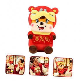 ifundom 3 Pièces Poupée Tigre Jouets De Mascotte en Peluche Jouets De Mascotte Chinoise Poupée De Lannée Jouets en Peluche d