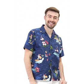 Hawaii Hangover Chemise hawaïenne pour Hommes Aloha S Chemise de Noël Santa Turquoise