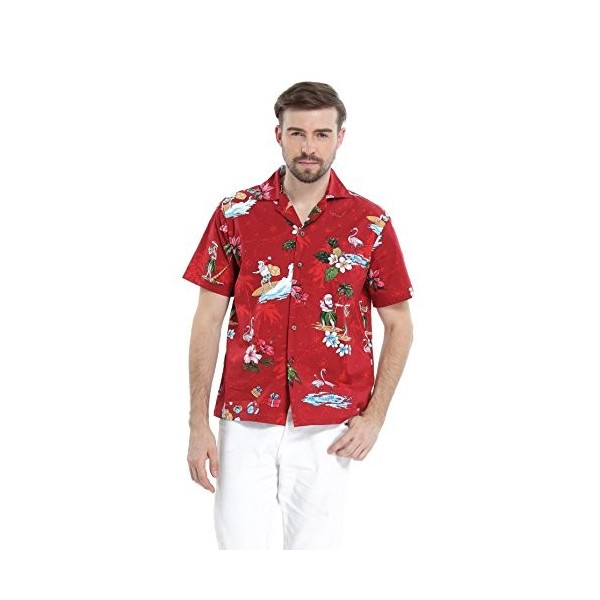 Hawaii Hangover Chemise hawaïenne pour Hommes Aloha S Chemise de Noël Santa Turquoise