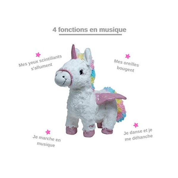 Pioupiou et Merveilles Lady La Licorne Peluche Animée 4 Fonctions Intéractives 6 g 16291