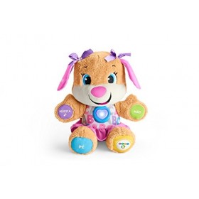 Fisher-Price la sœur de Puppy Eveil Progressif jouet bébé, peluche interactive, version portugaise, 6 mois et plus, FPP56