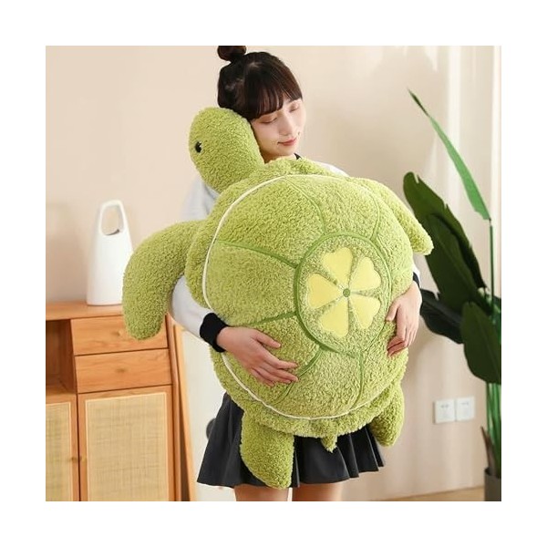 LfrAnk Grande Taille Moelleux Oreiller en Peluche Bande dessinée Tortue Jouet rempli Doux canapé Tapis de Sol poupée 70cm 1