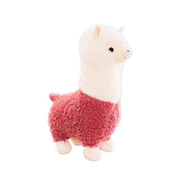 FeiWen Alpaga Peluche Souriant Mignon Jouet Peluche Poupée, Rose Et Marron Vert, 65cm 