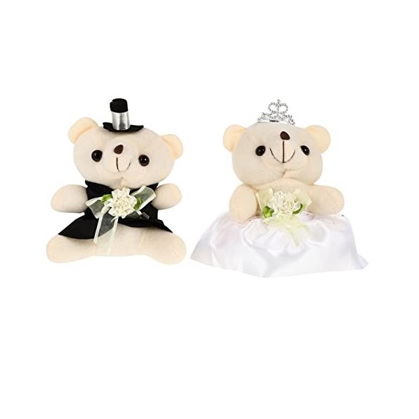 Toyvian 3 Paires Ours Poupée Décor Animalier Couple Poupée De Couple Poupée Ours Couple Décor De Poupée De Mariage Anniversai