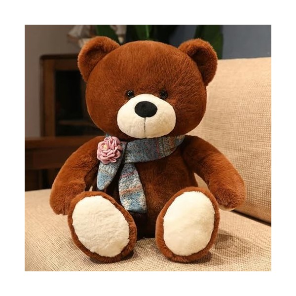 Nouveau Kawaii Ours en Peluche avec écharpe en Peluche Animal Ours en Peluche Poupée en Peluche Oreiller Enfants Anniversaire