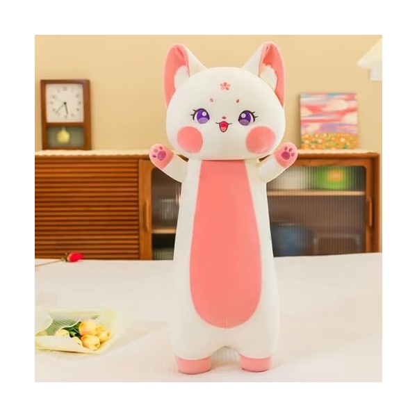 LfrAnk Chats Kawaii, Renards, Peluches, Peluches, Jouets, Peluches, oreillers, Cadeaux d’Anniversaire, Cadeaux de Noël 110cm 