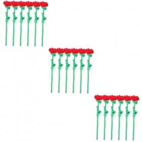 Toyvian 18 Pcs Rose en Peluche Tige De Fleur Pliable Jouets Roses Peluche Fleurs Centres De Table Bouquet De Roses Fleurs en 