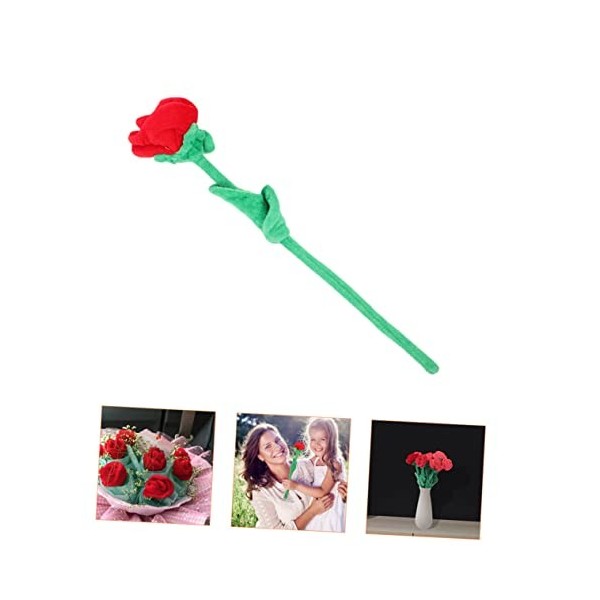 Toyvian 18 Pcs Rose en Peluche Tige De Fleur Pliable Jouets Roses Peluche Fleurs Centres De Table Bouquet De Roses Fleurs en 