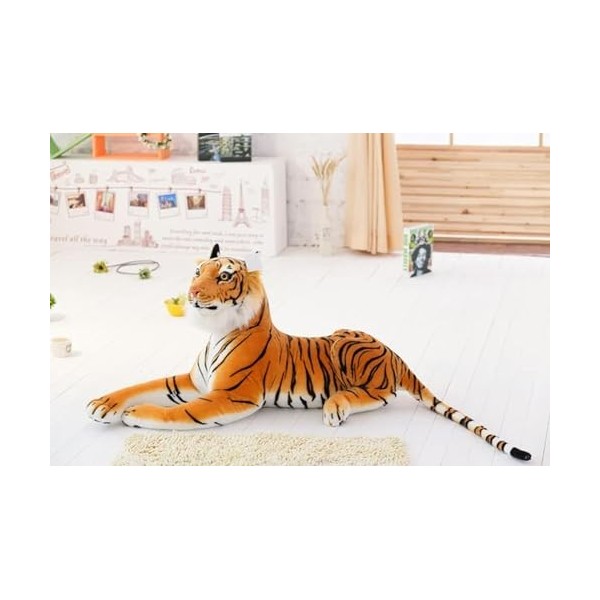 Peluche Tigre Créatif Jouet en Peluche Animal Forêt Tigre Coussin Poupée Enfants Cadeau D’Anniversaire Cadeau De Noël 75cm 2