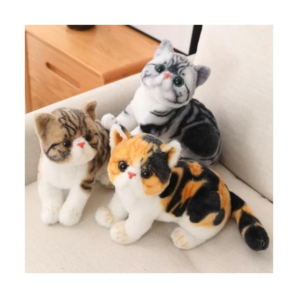 SaruEL Chat à Poil Court Jouets en Peluche réaliste Chat Siamois Animal poupée Jouets Enfants Jouets pour Animaux de Compagni