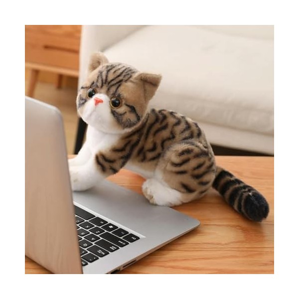 SaruEL Chat à Poil Court Jouets en Peluche réaliste Chat Siamois Animal poupée Jouets Enfants Jouets pour Animaux de Compagni