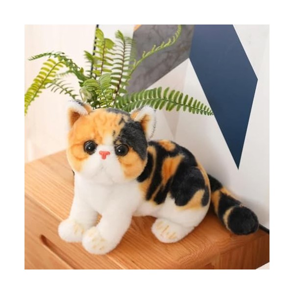 SaruEL Chat à Poil Court Jouets en Peluche réaliste Chat Siamois Animal poupée Jouets Enfants Jouets pour Animaux de Compagni