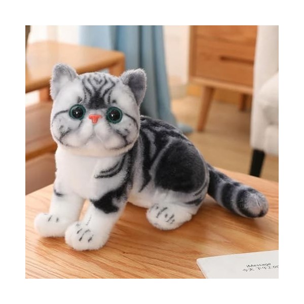 SaruEL Chat à Poil Court Jouets en Peluche réaliste Chat Siamois Animal poupée Jouets Enfants Jouets pour Animaux de Compagni