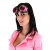 Elope Pink & Black Radioactive Aviator Goggles Standard