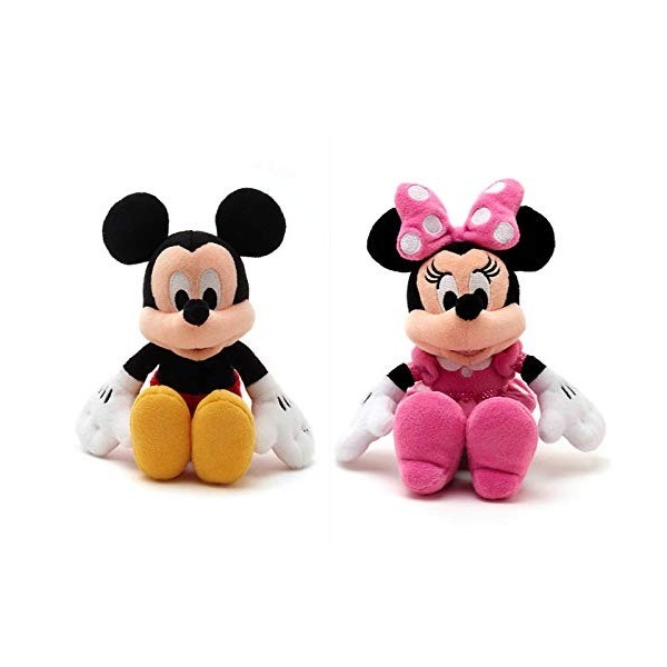 Disney Mickey Mouse et Minnie Mouse Mini Bean Bag Peluche Set 20cm