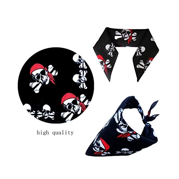 24 Pcs Accessoires Pirate Set Patch De Oeil De Enfants Bandana Pirate Foulard Auto-Adhésif Barbe Fausse Moustache pour Le Car