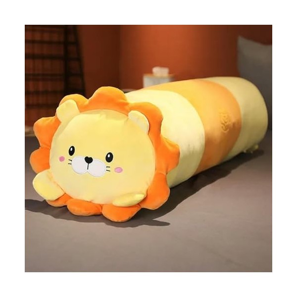 NOpinz Cylindrique Lion Dinosaure Peluche Oreiller de Couchage Jouet en Peluche Dessin animé Animal poupée Enfants Anniversai