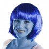 Déguisement de myrtille pour fille – Ensemble de déguisement avec ticket dor – Perruque bleue et peinture pour le visage