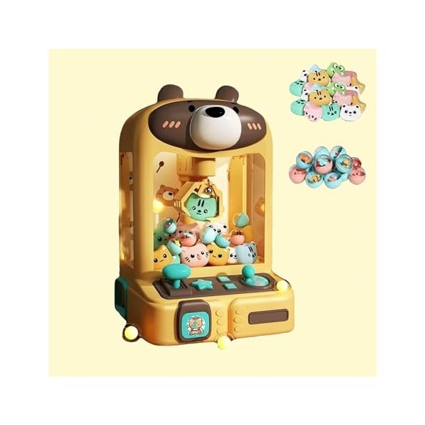 ARTSIM Machine a Pince Fete Foraine ， Sweets Machine for Home avec Lumières Et Musique,30 Peluches Et 10 Gashapons ， Machine 